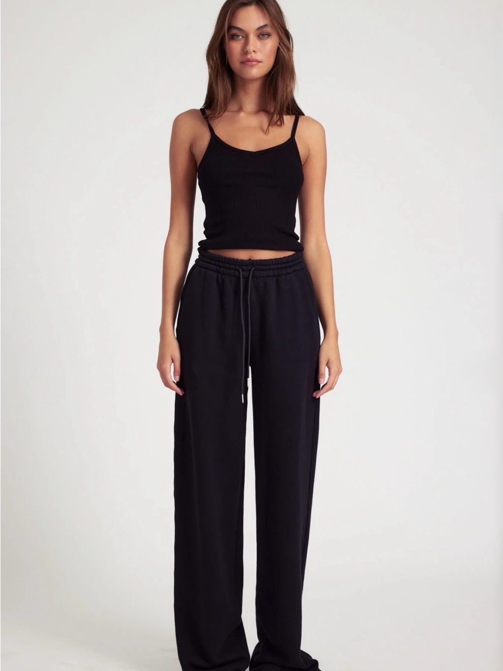 SPRWMN Wide-Leg Drawstring sweatpants - Black, size XS. Never worn,